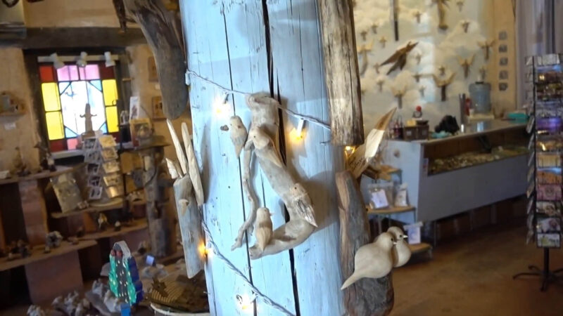 Wooden cravings at the gift shop