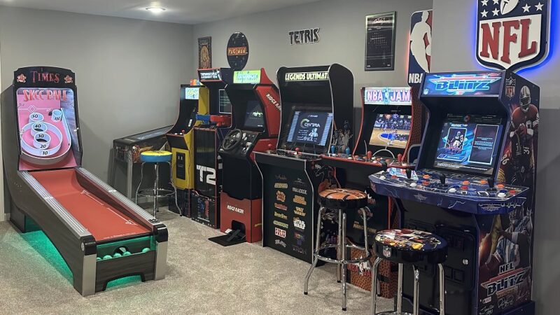 Arcade machines in mancave