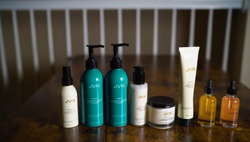 A selection of JVN hair and skin care products