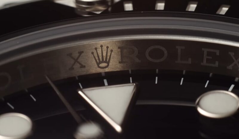 Close up view of a Rolex watch